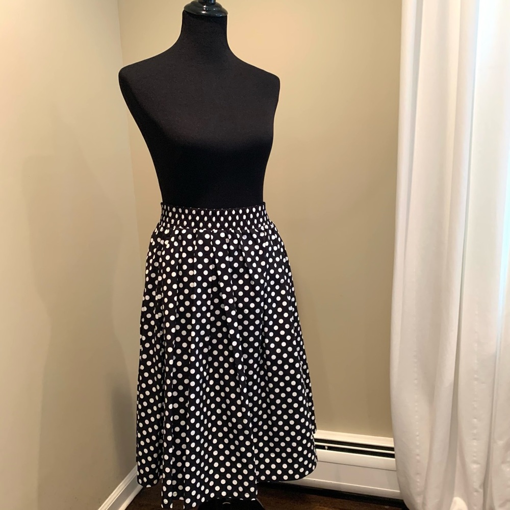 Cynthia Rowley black and white polka dot skirt